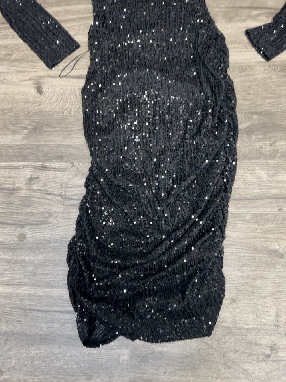 Fashion Nova Sheri Sequin Midi Dress Black XL NWT Open Back - Picture 5 of 11